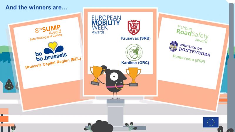 Kruševac, Karditsa, Brussels and Pontevedra win European sustainable mobility awards
